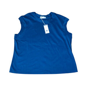 NWT, Tory Burch Twisted Knit Sleeveless Top Teal, Size XXL